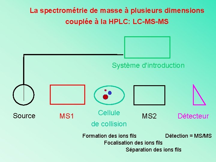 La spectrométrie de masse à plusieurs dimensions couplée à la HPLC: LC-MS-MS Système d'introduction