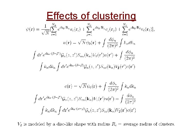 Effects of clustering 2 