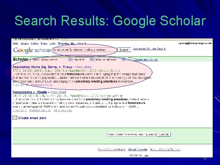 Search Results: Google Scholar 12 