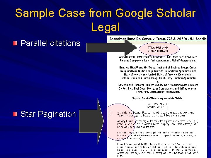 Sample Case from Google Scholar Legal Parallel citations Star Pagination 17 