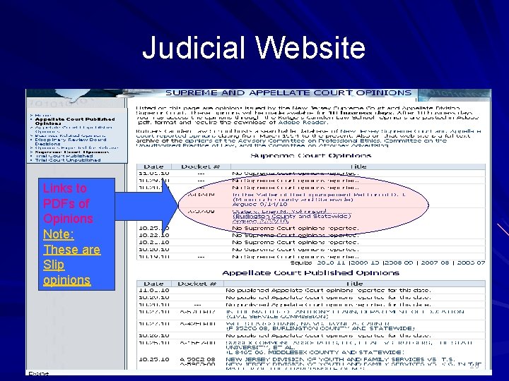 Judicial Website Links to PDFs of Opinions Note: These are Slip opinions 20 