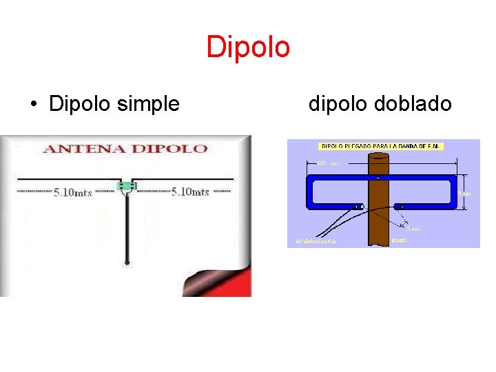 Dipolo • Dipolo simple dipolo doblado 