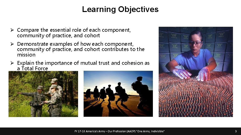 Learning Objectives Ø Compare the essential role of each component, community of practice, and