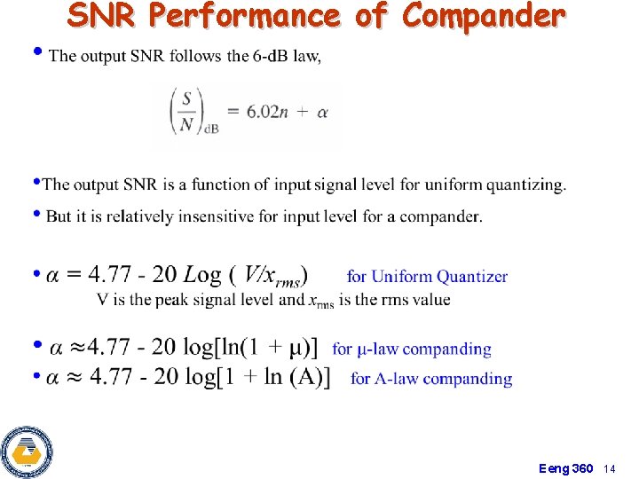 SNR Performance of Compander Eeng 360 14 