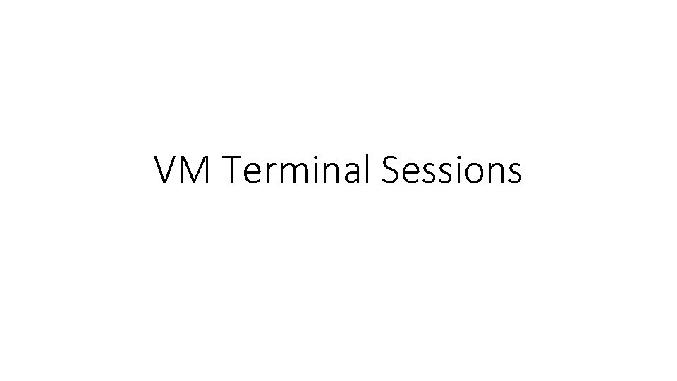 VM Terminal Sessions 