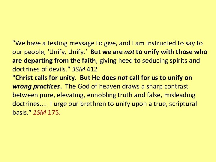 "We have a testing message to give, and I am instructed to say to