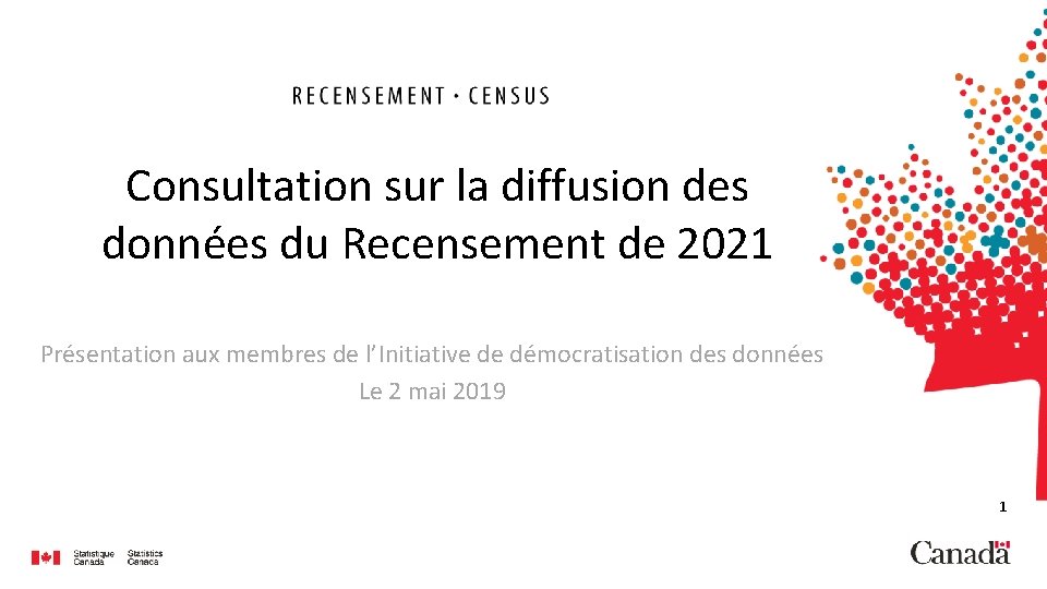 Consultation sur la diffusion des donnes du Recensement