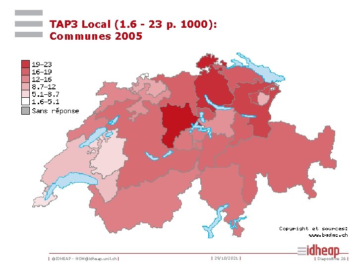 TAP 3 Local (1. 6 - 23 p. 1000): Communes 2005 | ©IDHEAP -