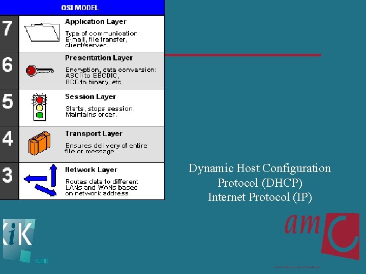 Dynamic Host Configuration Protocol (DHCP) Internet Protocol (IP) 