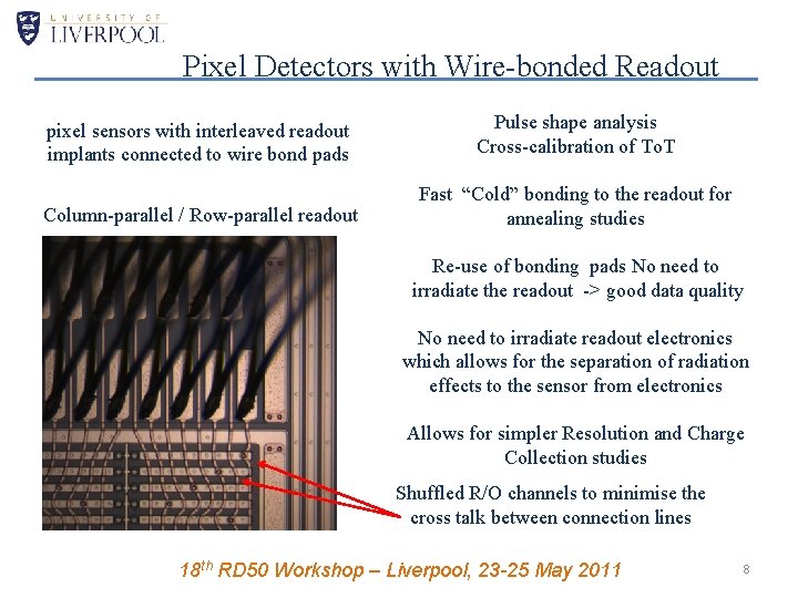 Pixel Detectors with Wire-bonded Readout pixel sensors with interleaved readout implants connected to wire