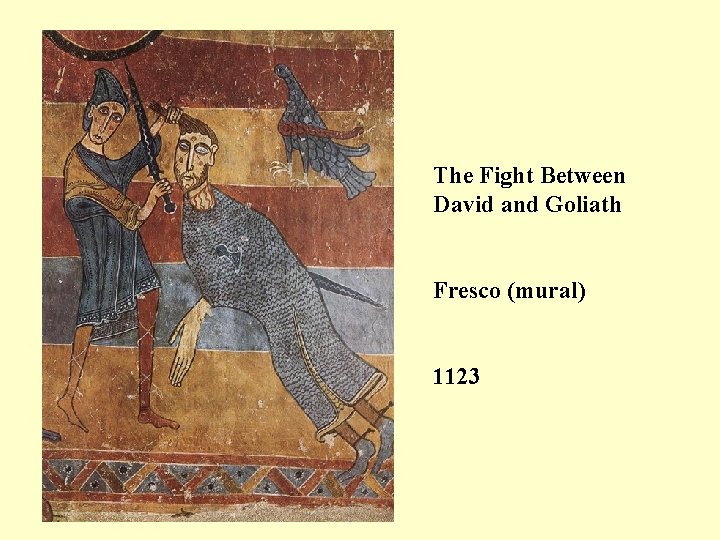 The Fight Between David and Goliath Fresco (mural) 1123 