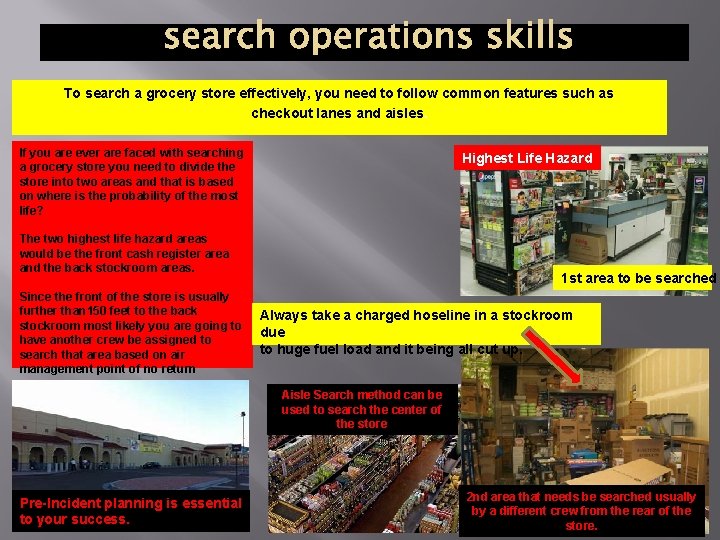 To search a grocery store effectively, you need to follow common features such as