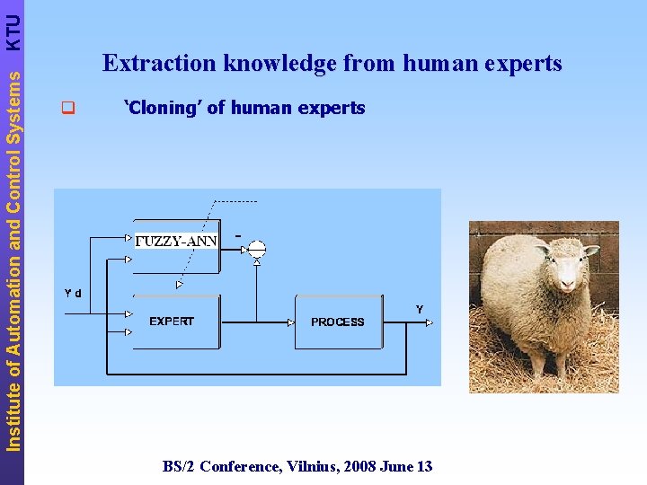 KTU Institute of Automation and Control Systems Extraction knowledge from human experts q ‘Cloning’