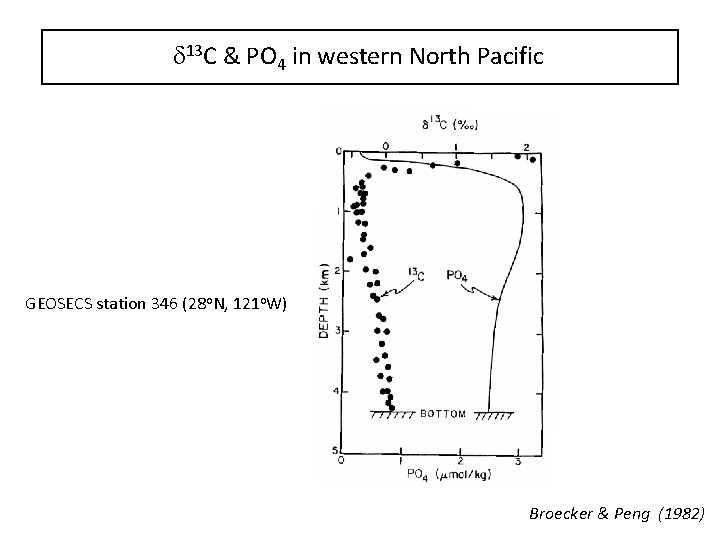 d 13 C & PO 4 in western North Pacific GEOSECS station 346 (28