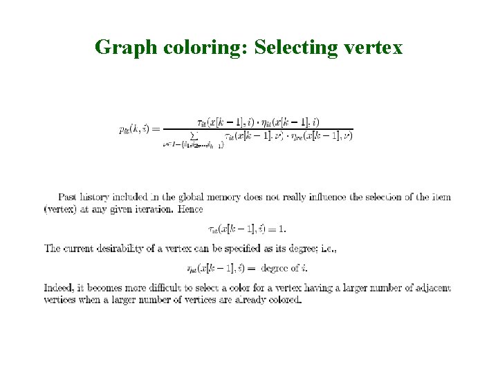 Graph coloring: Selecting vertex 