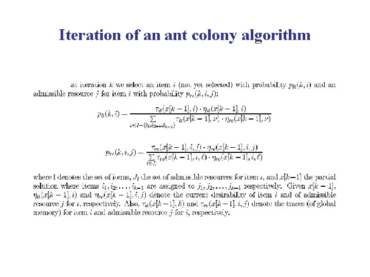 Iteration of an ant colony algorithm 