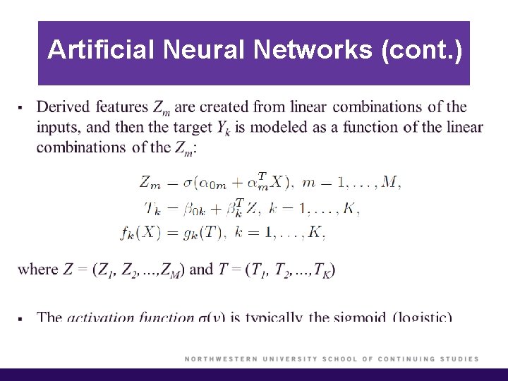 Artificial Neural Networks (cont. ) § 