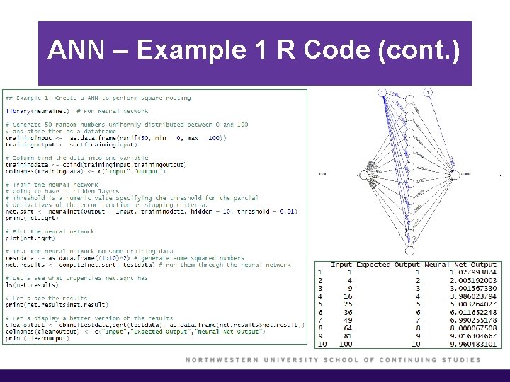 ANN – Example 1 R Code (cont. ) 