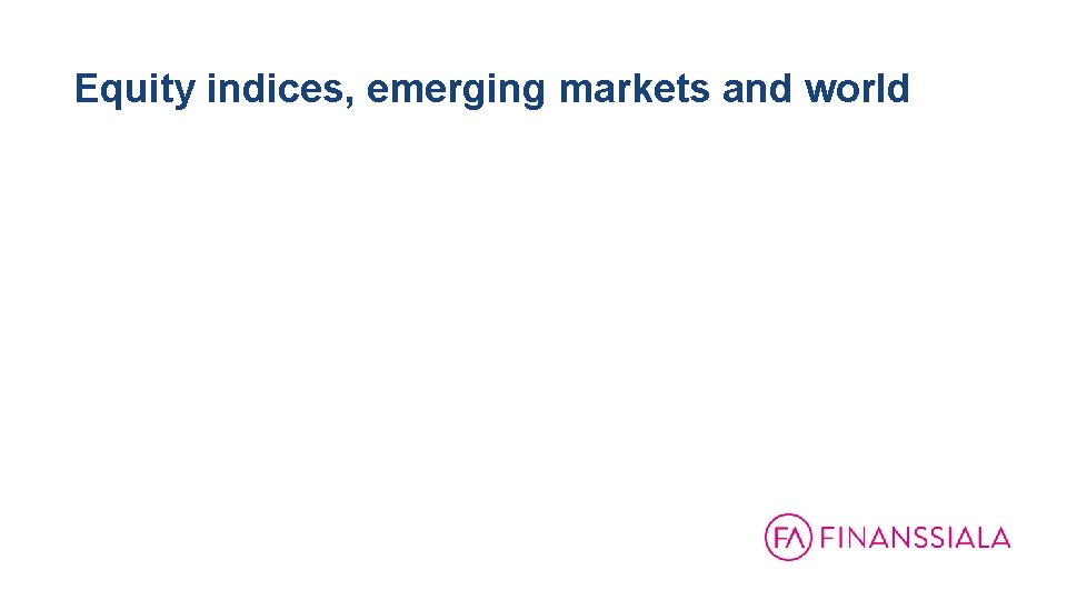 Equity indices, emerging markets and world 