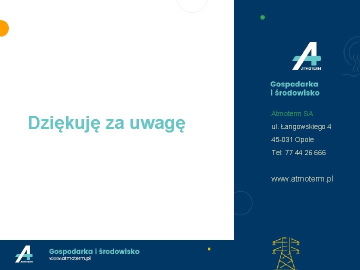 Dziękuję za uwagę Atmoterm SA ul. Łangowskiego 4 45 -031 Opole Tel: 77 44