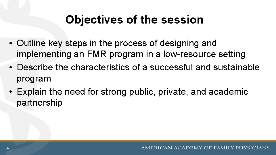 Objectives of the session • Outline key steps in the process of designing and