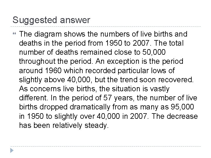 Suggested answer The diagram shows the numbers of live births and deaths in the