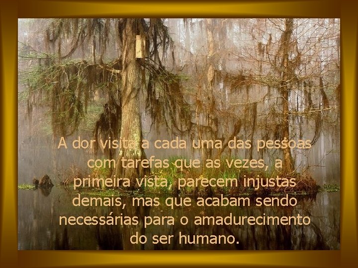 A dor visita a cada uma das pessoas com tarefas que as vezes, a