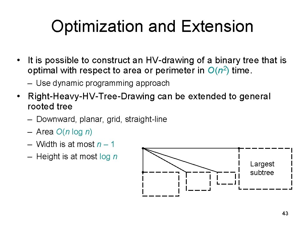 Optimization and Extension • It is possible to construct an HV-drawing of a binary Optimization and Extension • It is possible to construct an HV-drawing of a binary