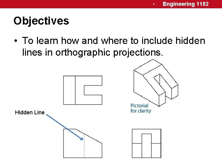  • Engineering 1182 Objectives • To learn how and where to include hidden