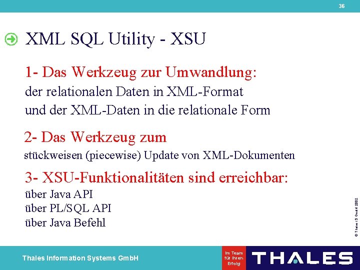 36 XML SQL Utility - XSU 1 - Das Werkzeug zur Umwandlung: der relationalen
