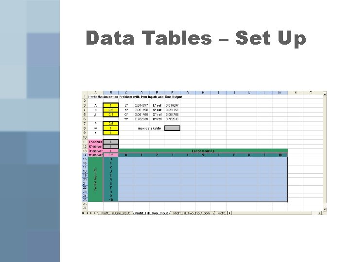 Data Tables – Set Up 