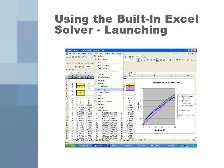 Using the Built-In Excel Solver - Launching 