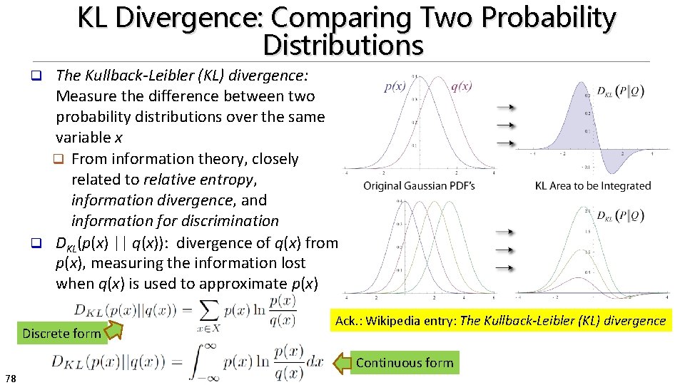 KL Divergence: Comparing Two Probability Distributions The Kullback-Leibler (KL) divergence: Measure the difference between