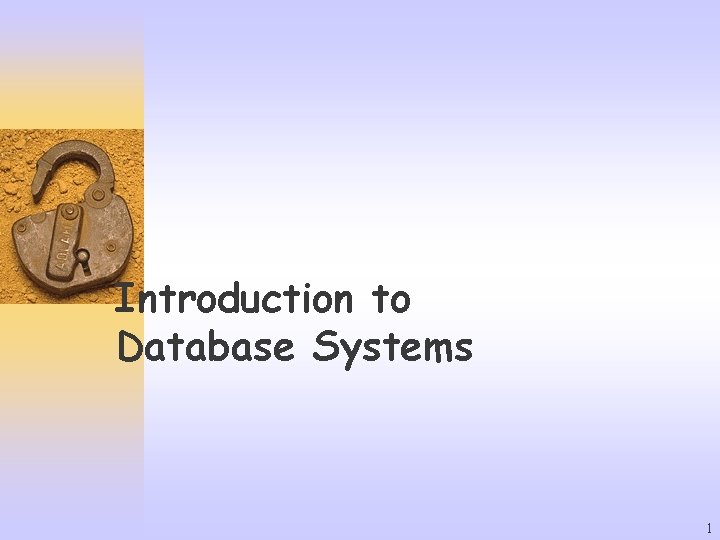 Introduction to Database Systems 1 