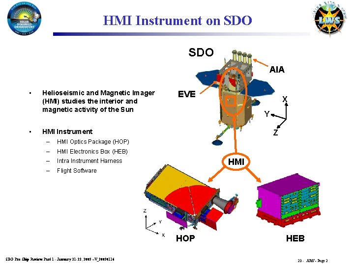 HMI Instrument on SDO AIA • • Helioseismic and Magnetic Imager (HMI) studies the