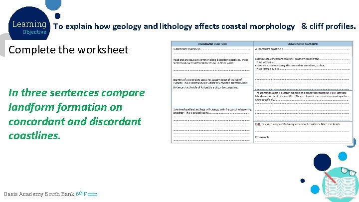 Learning To explain how geology and lithology affects coastal morphology & cliff profiles. Objective