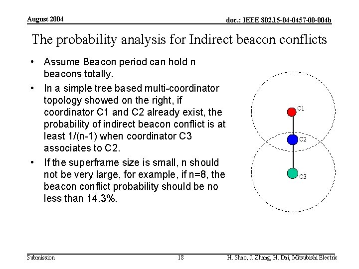 August 2004 doc. : IEEE 802. 15 -04 -0457 -00 -004 b The probability