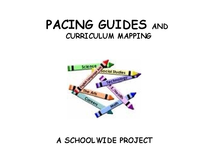 PACING GUIDES CURRICULUM MAPPING AND A SCHOOLWIDE PROJECT 