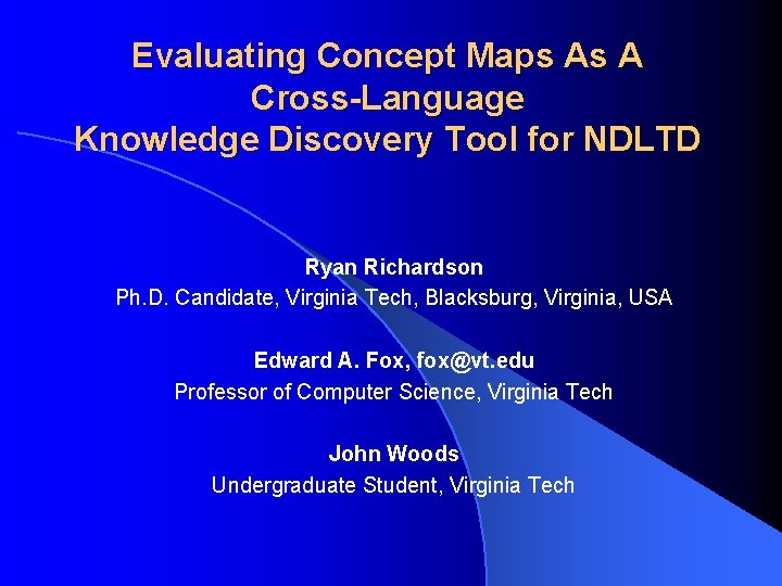 Evaluating Concept Maps As A CrossLanguage Knowledge Discovery
