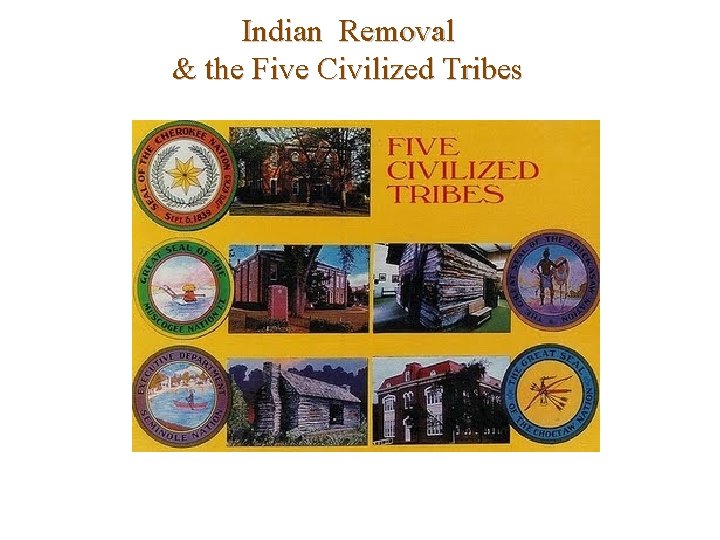 Indian Removal & the Five Civilized Tribes 