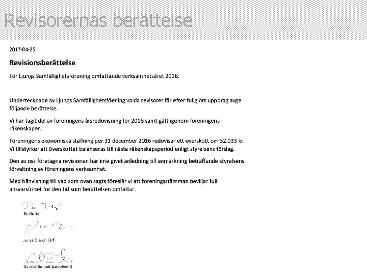 Revisorernas berättelse 