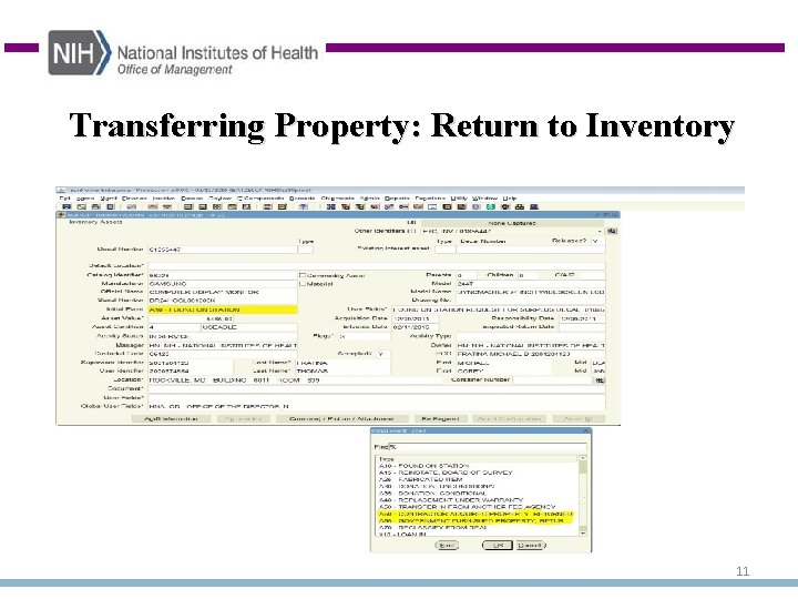 Transferring Property: Return to Inventory 11 