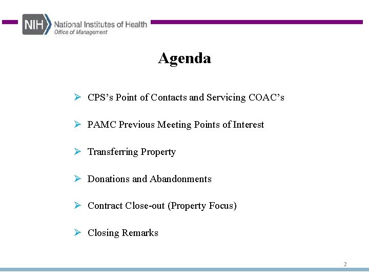 Agenda Ø CPS’s Point of Contacts and Servicing COAC’s Ø PAMC Previous Meeting Points