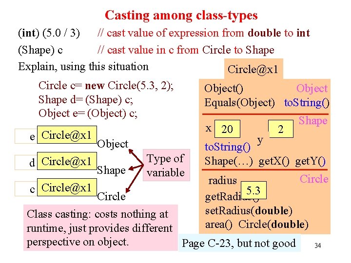 Casting among class-types (int) (5. 0 / 3) // cast value of expression from