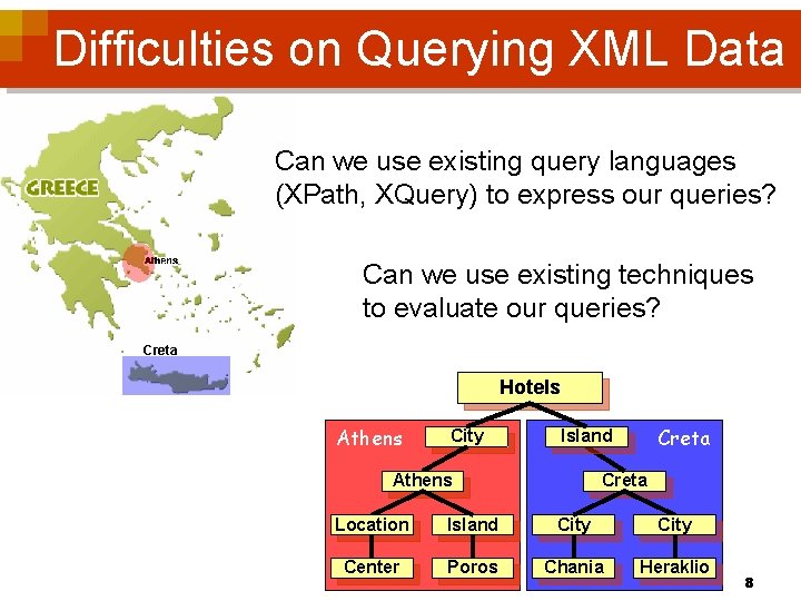 Difficulties on Querying XML Data Can we use existing query languages (XPath, XQuery) to