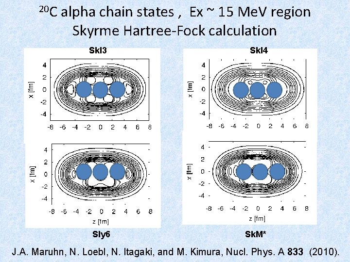 20 C alpha chain states , Ex ~ 15 Me. V region Skyrme Hartree-Fock