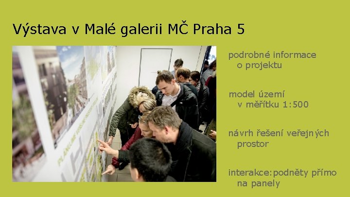 Výstava v Malé galerii MČ Praha 5 podrobné informace o projektu model území v