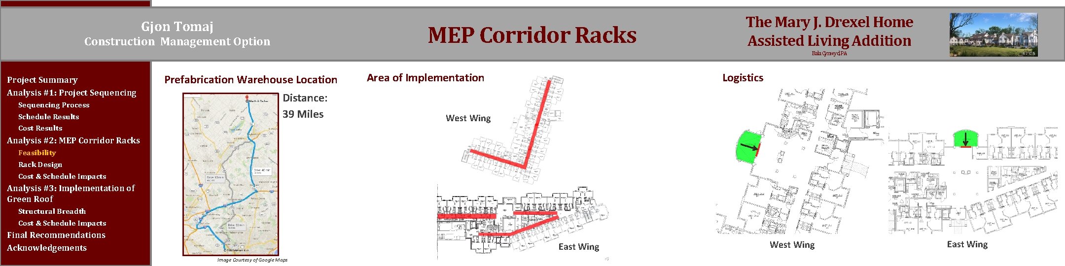 Gjon Tomaj MEP Corridor Racks Construction Management Option The Mary J. Drexel Home Assisted