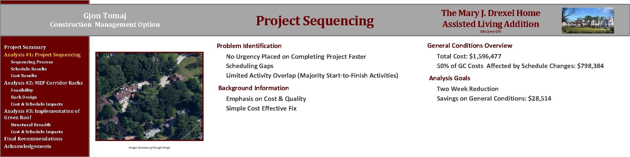 Gjon Tomaj Construction Management Option Project Sequencing The Mary J. Drexel Home Assisted Living