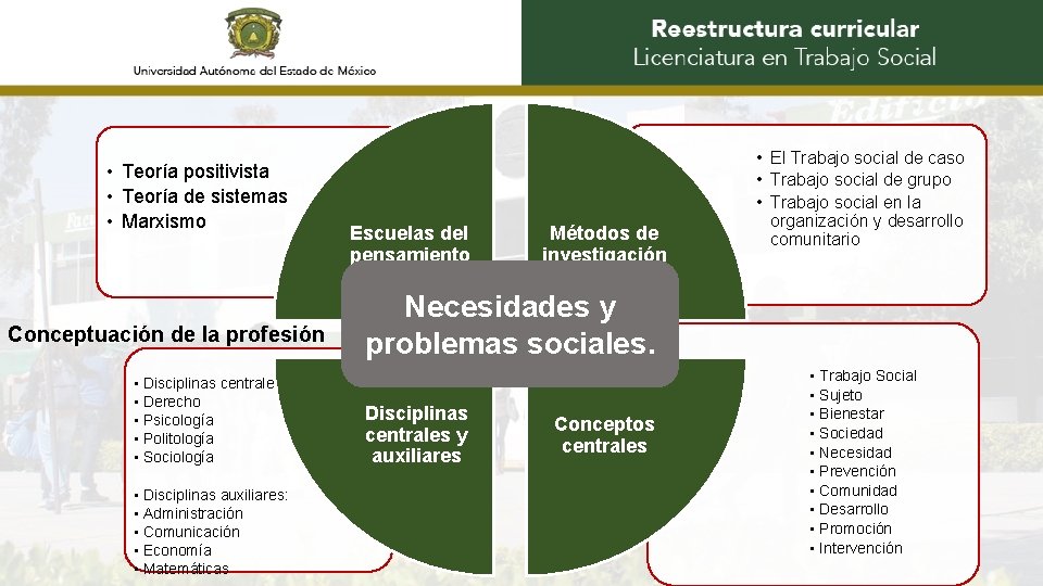  • Teoría positivista • Teoría de sistemas • Marxismo Conceptuación de la profesión